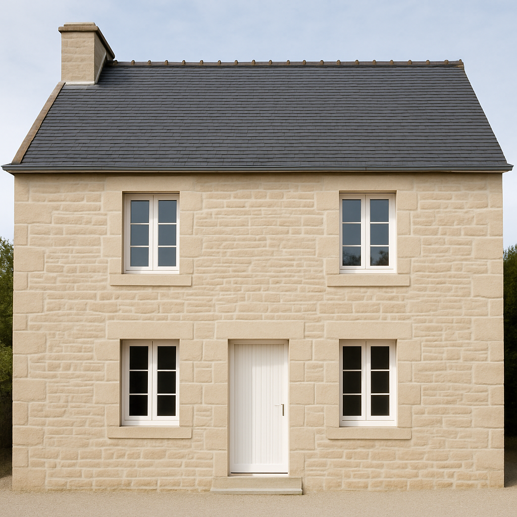Après — Façade de maison — nettoyage et démoussage