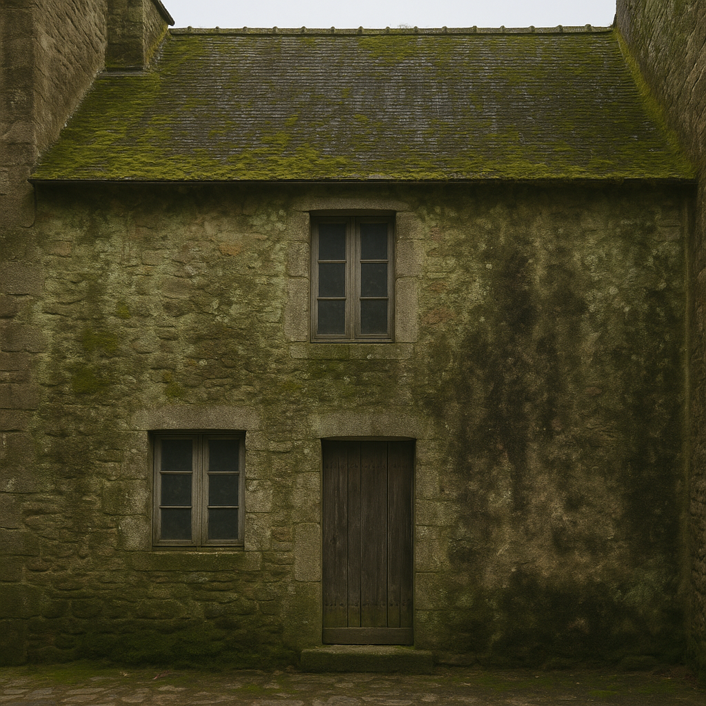 Avant — Façade de maison — nettoyage et démoussage