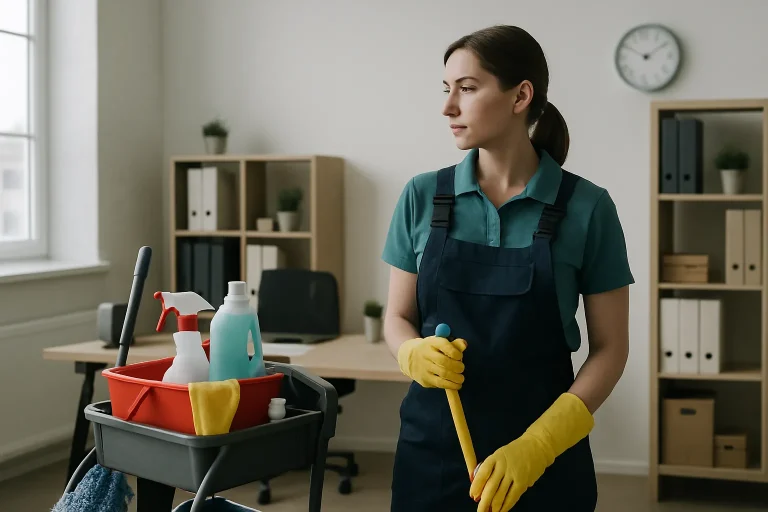 Équipe de nettoyage professionnelle travaillant dans un appartement insalubre à Plérguer.